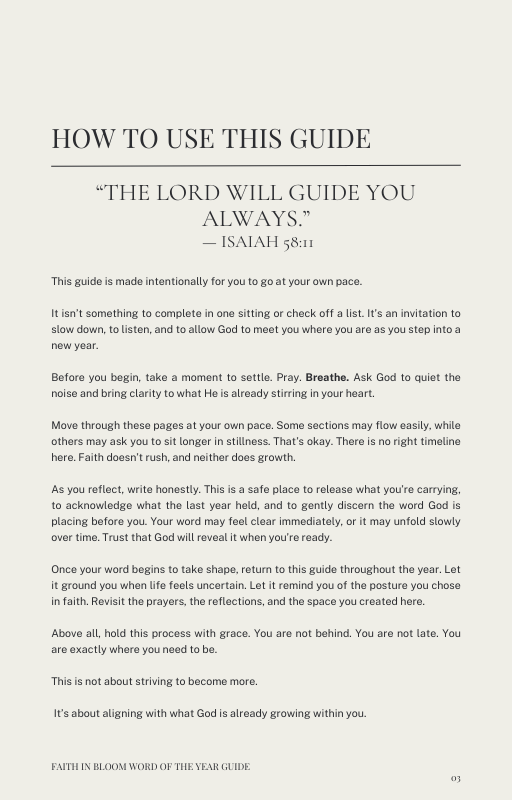 Faith in Bloom: Word of the Year Guide